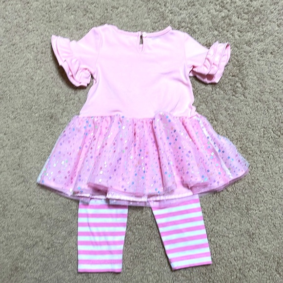 Precious baby girl sparkly pink cupcake outfit by Rare Editions, size 12 mo. - Picture 6 of 9